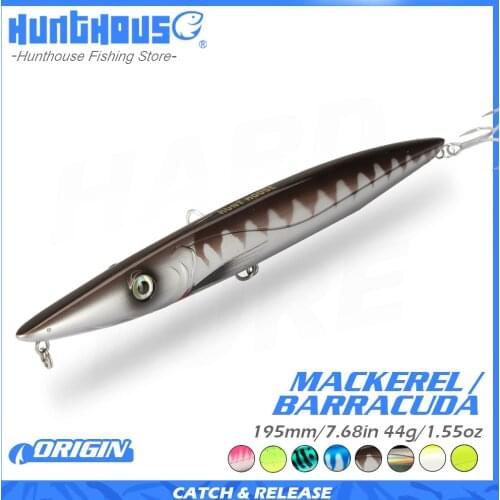Hunthouse fishing lure stickbait topwater pencil lures hard bait lure bass 195mm 44g for sea bass blobfish