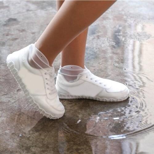 2pcs Reusable Waterproof Shoe coversstep Cover Silicone Unisex Shoes Protectors Rain Boots for Indoor Outdoor Rainy Days cycling