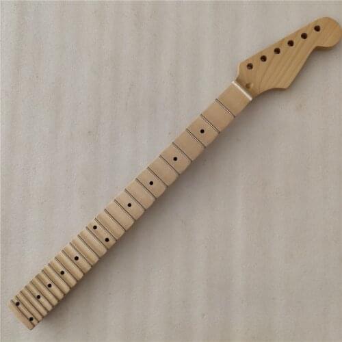 Full scalloped Maple Electric Guitar Neck Replacement 24 Fret Maple Fingerboard Gloss