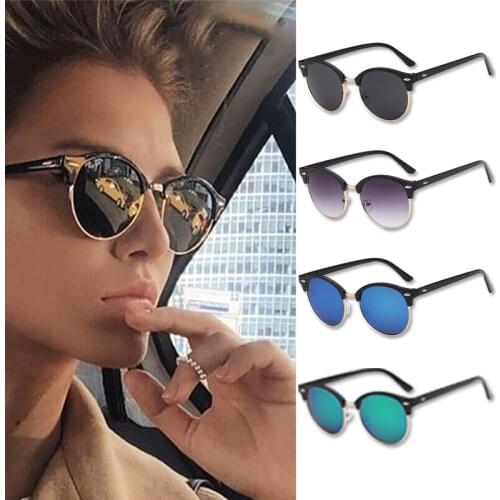Retro Rice Nail Color Film Sunglasses Anti-Ultraviolet Fashion Trend All-Match Reflective Sunglasses Oculos Dsol Redondo