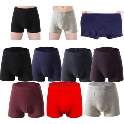 Cotton Men Trunk Boxer Underwear Brief Soft Breathable Plus Big Size Man Short Underpants 2XL 3XL 4XL 5XL 6XL 7XL Plain Co