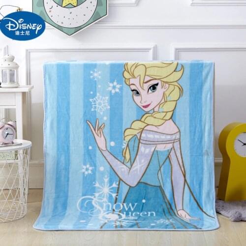 Disney Comfort Soft Flannel Blanket Frozen Princess Elsana Mickey Minnie Cute Pink Blue Pattern Children Adult Sofa Bedding