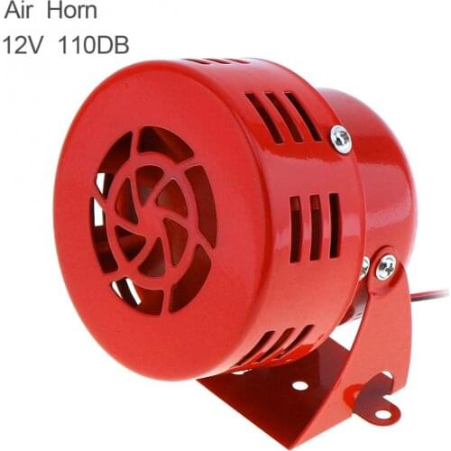 Universal 12V 110dB Metal Red Automotive Motorcycle Horns Air Raid Siren Horn Car Truck Motor Driven Alarm