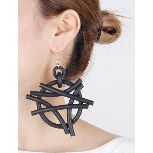 YD&YDBZ Strange Big Round Pendant Earrings Women Punk Style Irregular Rubber Hanging Earring Ethnic Ear Accessories Party Gift