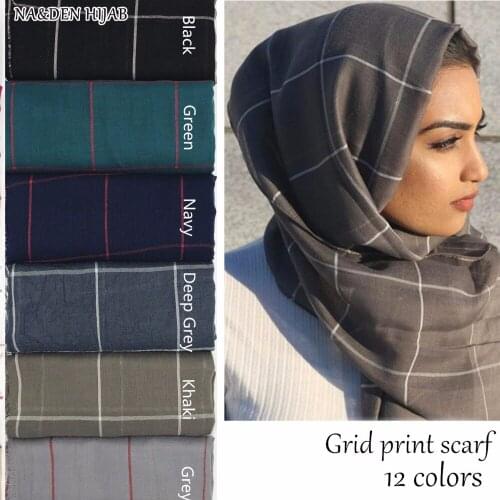 1PC Hot sale plaid scarf fashion grid Solid design scarves women shawls muslim hijab cosy pashmina wrap islamic scarfs 10pcs/lot