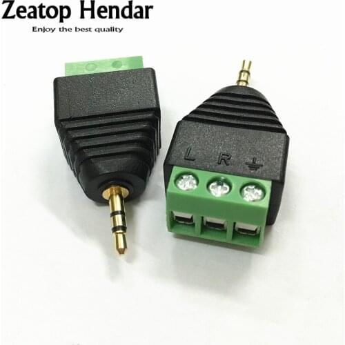 10Pcs Video AV Balun 2.5mm 3 Pole Stereo Male to AV Screw Terminal Stereo Jack 2.5 mm male 3 pin Terminal Block Plug connector