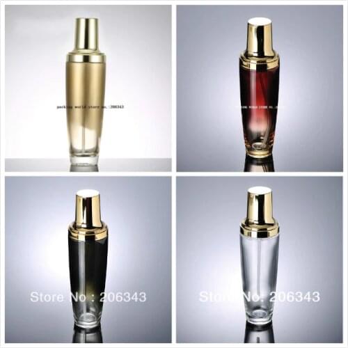 120ml black/red/gold/clear glass bottle for lotion/emulsion/serum/foundation/toner/sprayer skin care cosmetic packing