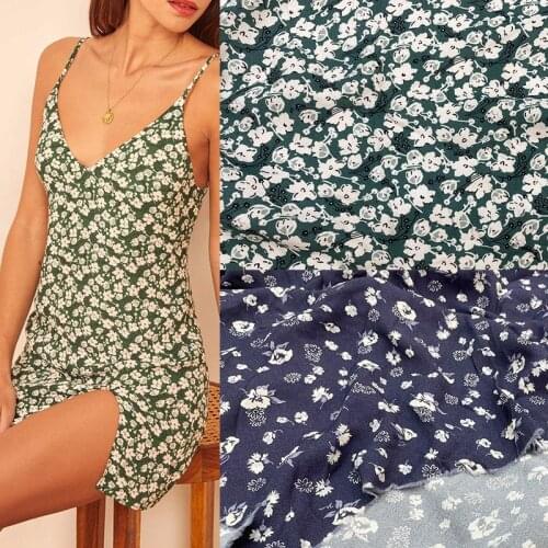 145cm Width Fashion Small Floral Printed Rayon Ranma Fabric For Woman Dress Blouse Pants DIY Cloth Sewing Material