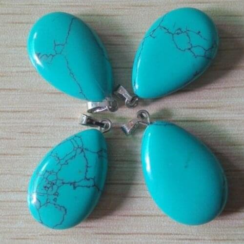 2018 trendy hot sell stone water drop pendants charms fit necklaces making 50pcs/lot wholesale Free shipping