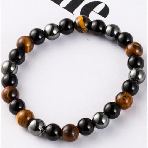 2020 Fashion mens water drop beaded bracelet Semi precious natural stones 8mm handmade genuine quality onyx bracelet for women