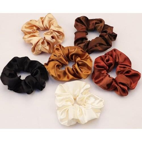 3PC Women Elegant Fabric Solid Elastic Hair Bands Ponytail Holder Scrunchies Tie Hair Rubber Band Headband Lady Hair Accessorie