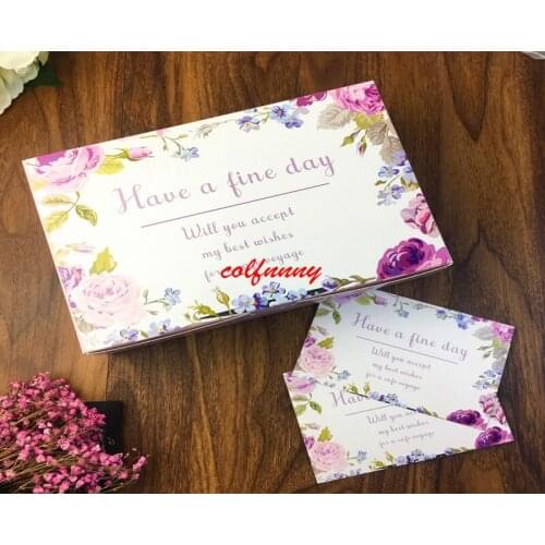 300 Flower Have a fine day Wedding Gift Box Large Food Carton Paper Boxes,6 Cupcake Cookie Chocolate Cake Packaging Box F052302