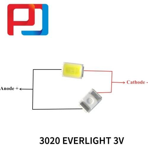 3000PCS EVERLIGHT LED Backlight 0.5 w 3 v 3020 3021 3022 Cool White Backlit LCD Screen for TV Application TV