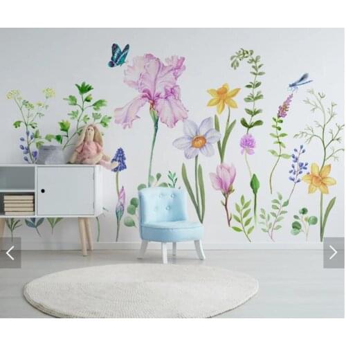 3D Flower Butterfly Photo Wallpaper Mural Wall Papers Roll for Living Room TV Backsplash Art Wall Decor Murals Contact Paper