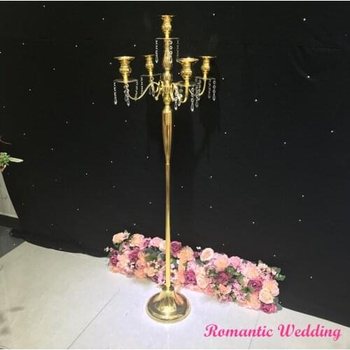 4pcs/lot On Sale French Gold Candle Holder Acrylic Metal Wedding Candelabras for Wedding party event home decorat