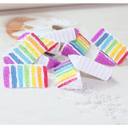5Pcs/Lot Rainbow Cake Polymer Slime Charms Lizun Modeling Clay DIY Kit Accesorios Box Toy For Children Slime Supplies Filler