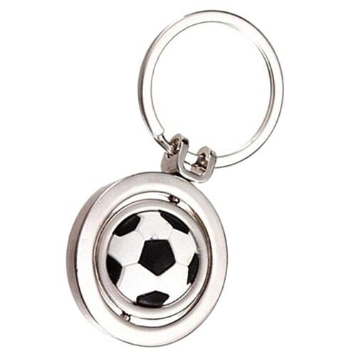 1Pc New 3D Sports Rotating Basketball Football Soccer Keychain Car Key rings