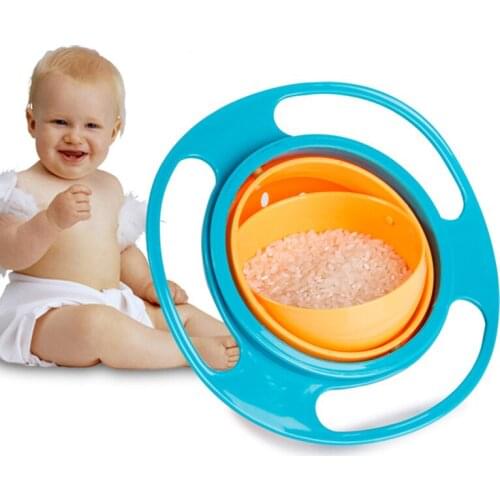 Magic Bowl 360 Rotate Spill-Proof Infants Toddler Baby Kids Training Feeding Bowl Practice Feeding Spill no spill