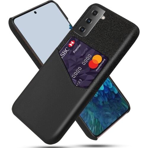 S21FE Febric Card Holder Cover For Samsung S21 FE S20 Plus Note 20 Ultra 5G Cloth Texture Antiskid Case For Galaxy S21+ S21fe