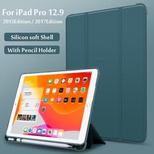 For IPad Pro 12.9 2017 Edition (With Home Key) Case for IPad Pro 12.9 2015 with Pencil Holder Secure Magnetic Smart Case Cover