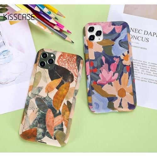 KISSCASE 360 Full Protective Flower Case for iPhone 11 Pro Max 11 Pro 11 Case Tempered glass Cover for iPhone XS X XR 6 7 8 Plus