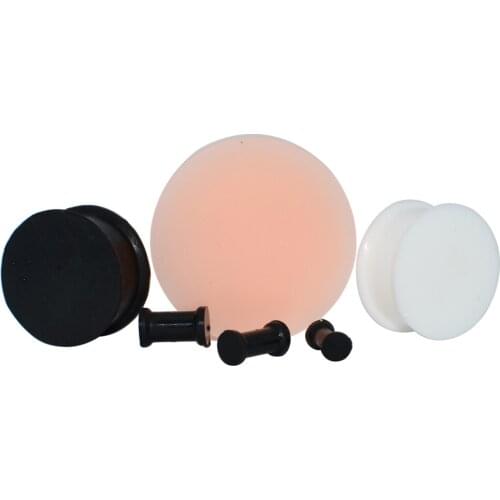CHUANCI 1 Pair PInk White Balck Silicone Flexible Double Flared Ear Plugs Body piercing Jewelry For Gift