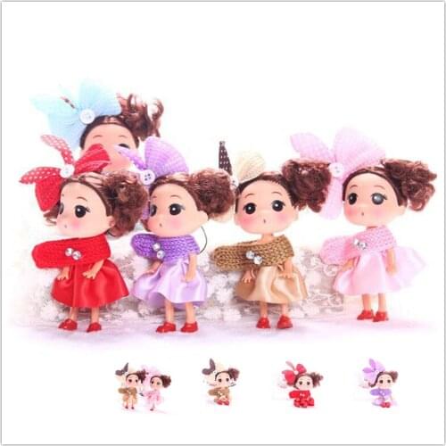 12cm Childrens Toys Brown Hair Confused Doll Wedding Dolls Pretend Toys For Girls Cake Decor Cute Korean Doll Childrens Toys