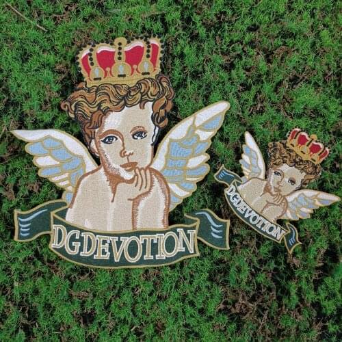 Design large embroidery big angel cartoon patches for clothing HE-326