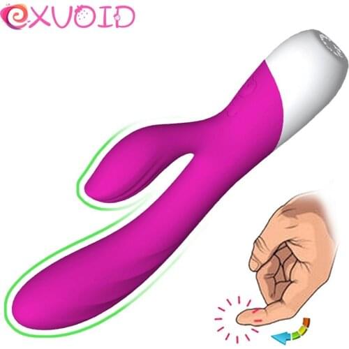 EXVOID Finger Dildo Vibrators for Woman G-spot Massager Adult Products Dual Motor Vibrator Sex Toys for Women Silicone 10 Modes