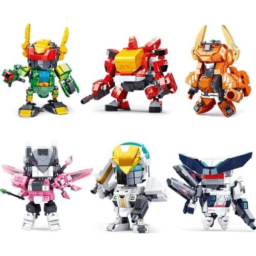 SLUBAN Creator Figures MOC Mecha Robot Game DIY Movie Building Blocks Bricks Classic Model Toys For Kids Gift Mech Brickheadz