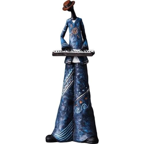 Creative Figure Art Music Rock Band Resin Statue Fun Retro Musician Home Decoration Saxophone Guitar Singer Sculpture model