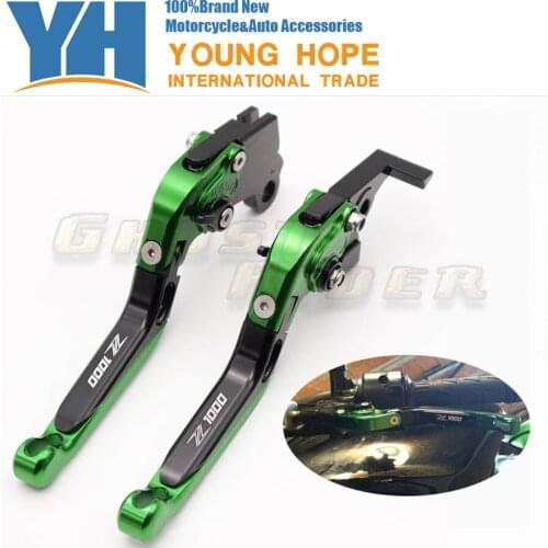 LOGO Z1000 fits for KAWASAKI Z 1000 2007-2015 CNC Aluminum Folding Extendable Brake Clutch Levers