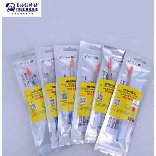 MECHANIC 0.2 0.3 0.4 0.5 0.7 1.0ML 100g Silver Conductive Glue Wire Electrically Paste Adhesive Paint PCB Repair with Needle