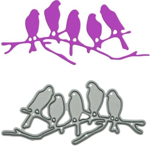 Small Size Birds On a Tree Branch Pattern Metal Cutting Dies For Scrapbooking Photo Album Decorating Craft Paper Cutter Mold
