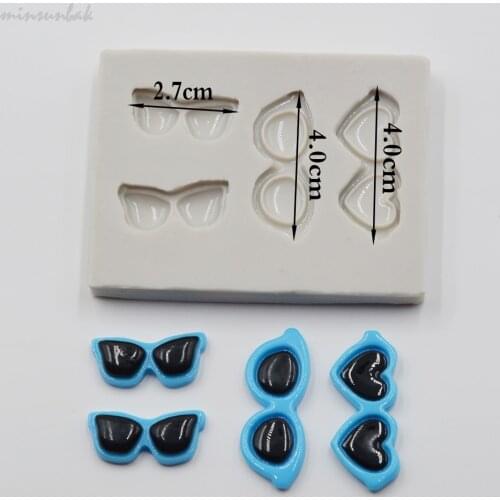 Minsunbak Mini Sunglasses Style Silicone Fondant Mold Cake Decorating Tool Chocolate Gumpaste Mold