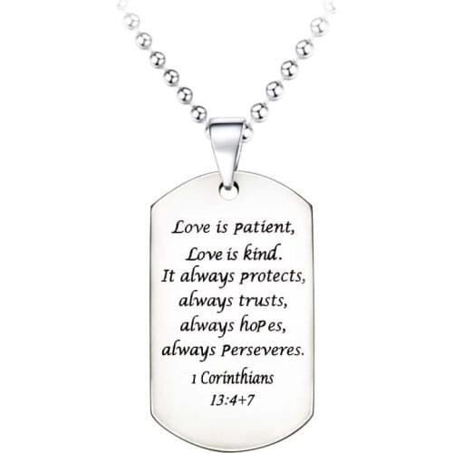 Trendy Family Jewelry Inspiration Pendant Stainless Steel Dog Tag Necklace Metal Chain Personalize Jewelry For Fathers Day Gift