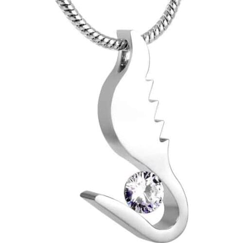 IJD8579 Fashion 316L Stainless Steel Cremation Necklace for Men -Unique Design Animal Urn Pendant Necklace for Ashes