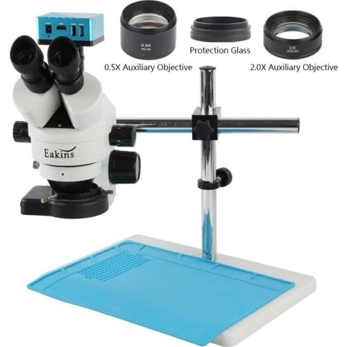 3.5X-90X Simul-Focal Trinocular Stereo Microscope 8.0MP 1080P 4K SONY IMX334 Video Camera For Phone PCB Soldering Repair