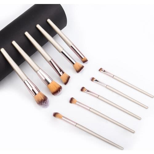 10pcs Champagne Makeup Brush Set Eyeshadow Concealer Foundation Powder Blush Lip Eye Make Up Brush Cosmetics Beauty Tools