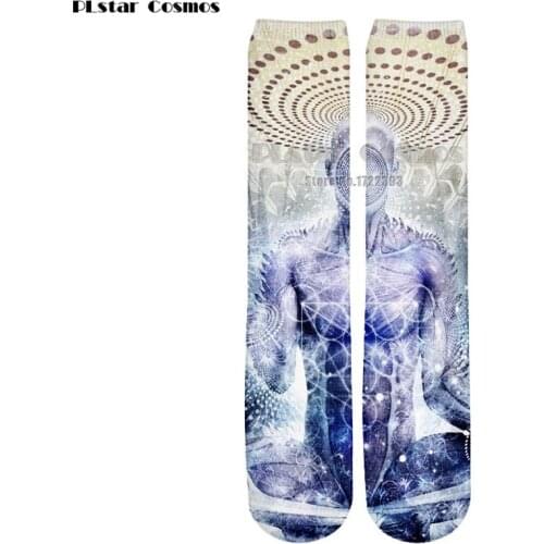 PLstar Cosmos Women Men Funny Ankle Socks Buddha Psychedelic 3d Printed Socks Unisex Autumn Winter Sock