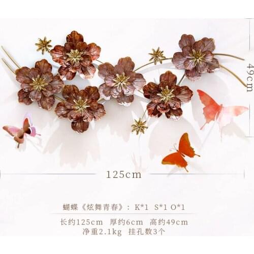 New Iron Art Wall Decoration A Living Room Background Wall Decorate Metal Pendant Light Extravagant The Flowers Wall Decorations