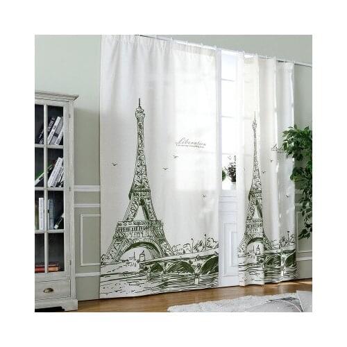 The new digital printing cotton textured curtains living room bedroom balcony