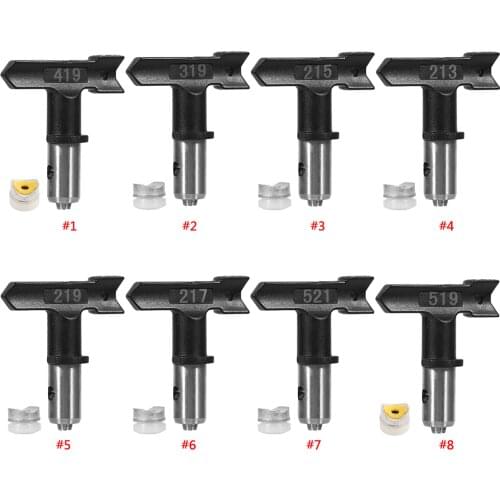Reversible Tungsten Steel Airless Spray Gun Nozzle 2/3/4/5 Series Black Paint Spray Tip Atomizing Cleaning Power Tool Spray Head