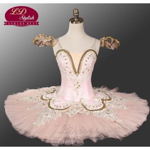 Peach Fairy Classical Ballet Tutu Girls Platter Tutu Pink Professional Tutu Adult Performance Pancake Ballet Tutu Costume LD0028