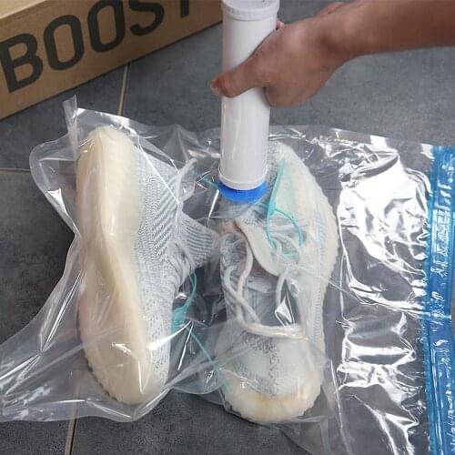 Dust-proof Shoes Vacuum Storage Bags Household Clothes Package Pouchs With Hand Pump Sneakers Cover Traveling Sealed Organizer