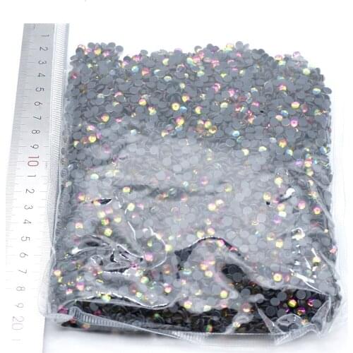 Rainbow Wholesale Large Bulk Packing High Quality Shiny Stones Size SS6 SS10 SS16 SS20 SS30 Black Hotfix Rhinestones
