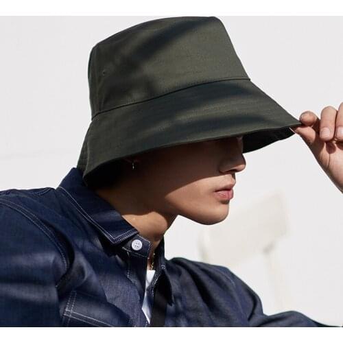 Customizable Embroidery Logo Hats Men Big Brim Bucket Hats Women Sunhat Streetwear Hip Hop Fashion Casual Caps Japan Style Hat