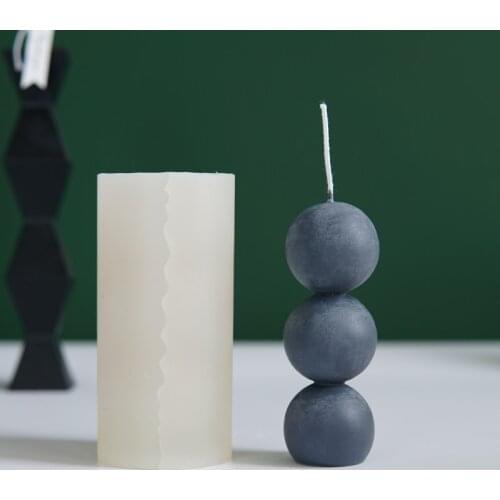 Newest 3 Consecutive Balls Silicone Candle Making Mold For Handmade Soap Kitchen Tools Cake Decorative Moulds