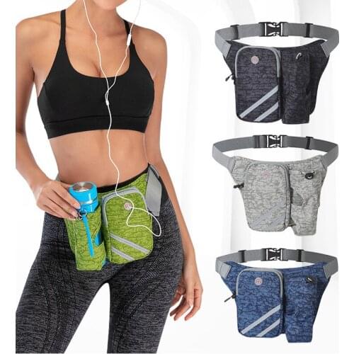 Sports Water Bottle Waist Bag Outdoor Riding Hiking Camping Bag Lightweight Waterproof Breathable Fitness Nylon Waist Bag X657D
