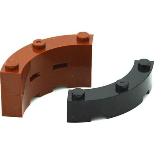 Building Block Technical Parts DIY Accessories Round Corner 4x4 Curved Brick With 3 Studs Comaptible With 48092 Educational Toys